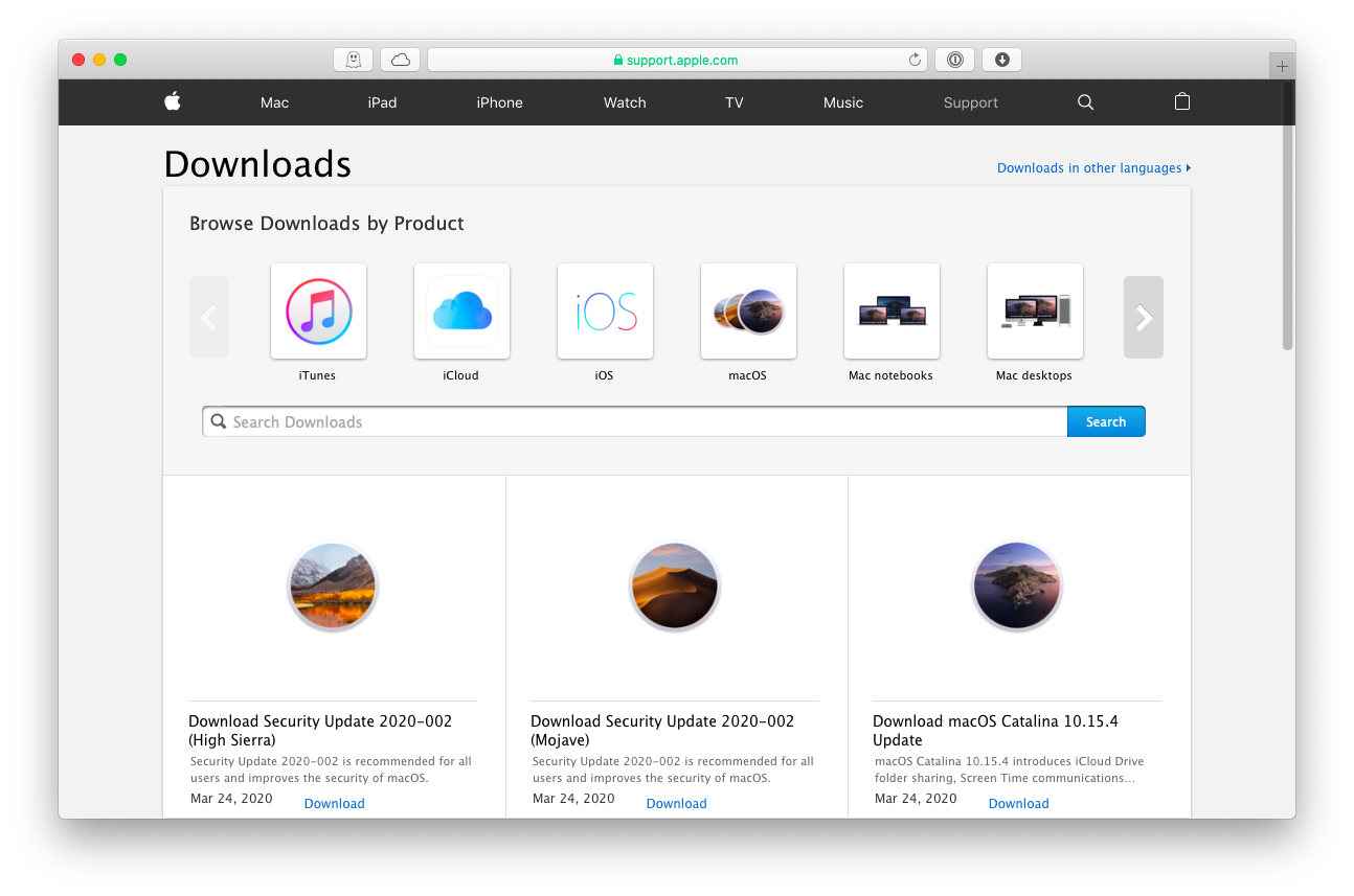 Apple mac os updates